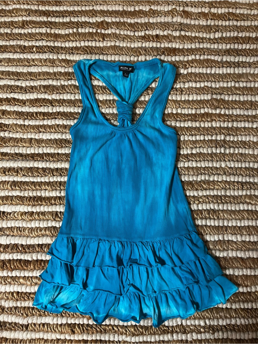 Y2K Blue Tie Dye Tiered Ruffle hem Tank - Allen B.